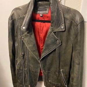 John Varvatos aged finish leather jacket 51/M-L